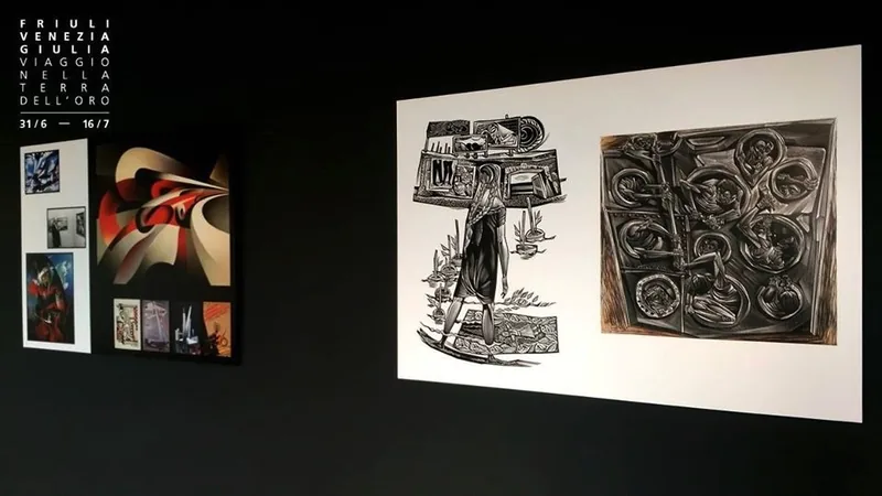 Allestimento della mostra a Villa Manin